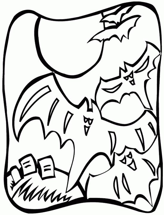 Kolorowanka Nietoperze w Nocy - Twórcza Zabawa dla Dzieci kolorowanka do druku